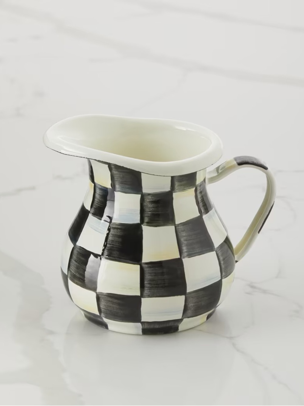 MacKenzie-Childs Black and White Courtly Check Creamer Dish